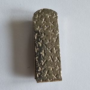 Vintage clip two prong brooch gold tone